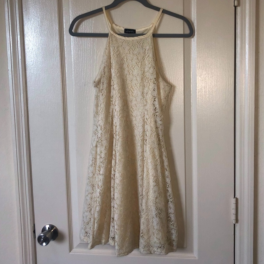 Cream Floral Lace Dress
